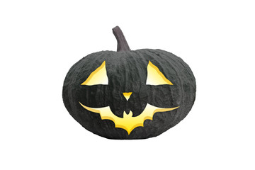 halloween pumpkin isolated on white background with clipping path