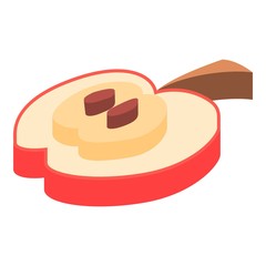 Slice apples icon, isometric 3d style