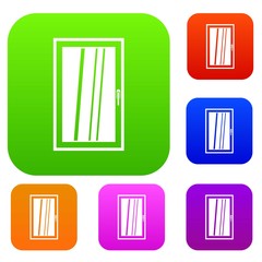 Closed white window set color collection