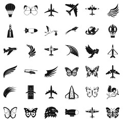 Obraz premium Rocket icons set, simle style