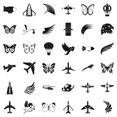 Transport icons set, simle style