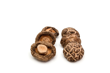 Dried shiitake mushrooms Isolated pattern and a white background. ( clipping path )