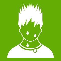 Sweaty man icon green