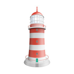 Realistic lighthouse. Illustration isolated on white background. Graphic concept for your design