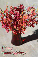 Thanksgiving - orchids on stone background 
