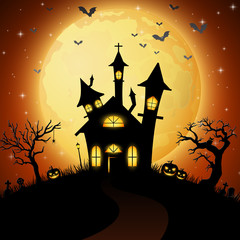 Halloween background with scary church