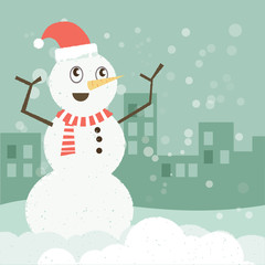 cartoon smiling snowman