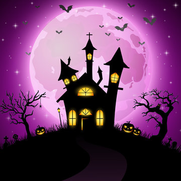 Halloween background with scary church