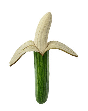 Gurke Banane Obst Gem&uuml;se Vegetarisch Vegan Gesund