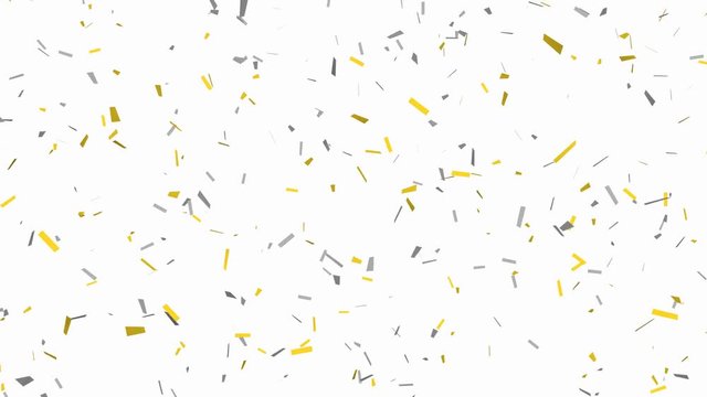 Gold and silver confetti - seamless looping, blue screen and 4K