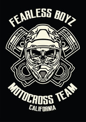 skull wearing motorcross helmet