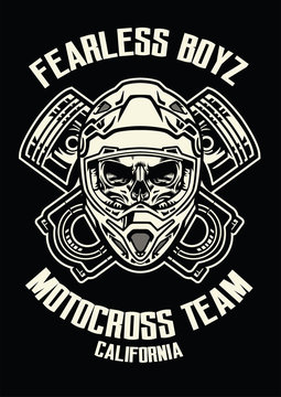 skull wearing motorcross helmet