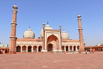 Fototapeta na wymiar Jama Masjid of Delhi, is one of the largest mosques in India. 