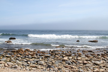 Pebbles and Waves at the Beach