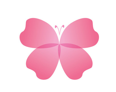 Beautiful Flower Petal Forming A Butterfly Logo