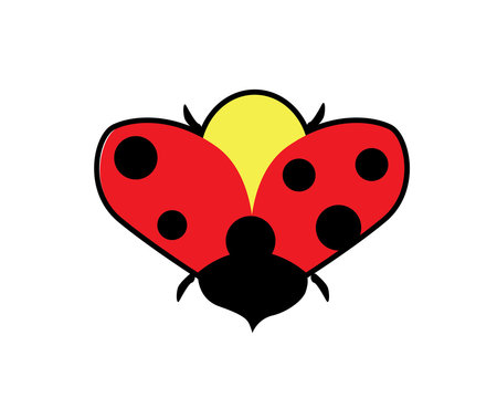 Cute Ladybug Logo Illustration