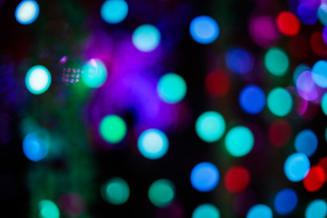 Abstract circular bokeh at night background.