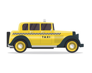 Modern Urban Yellow Taxi Vehicle Illustration 