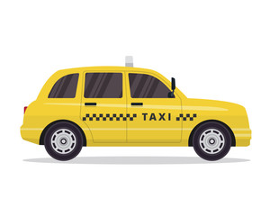 Modern Urban Yellow Taxi Vehicle Illustration 