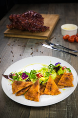 Oyster Pancace at Upscale Restaurant