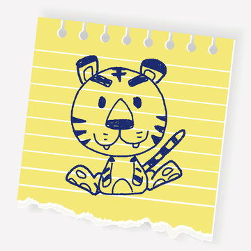 Chinese Zodiac Tiger Doodle Drawing