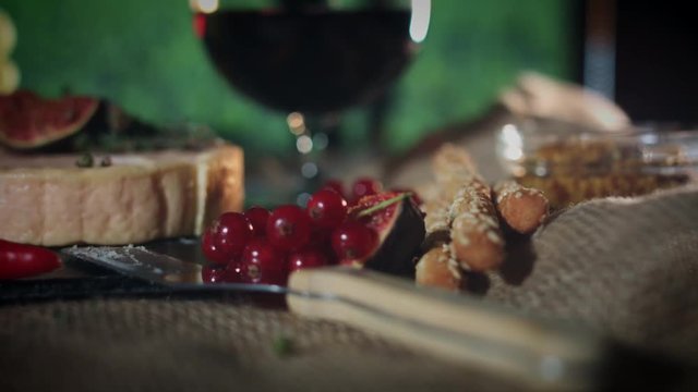 4k Platter, Knife Takes a Piece of Soft French Cheese