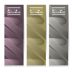Set Of Three Graphic Vertical Banners Vector Illustration