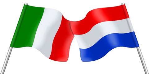 Flags. Italy and the Netherlands