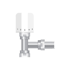 Thermostatic radiator valve,  temperature knob  icon. Vector illustration.