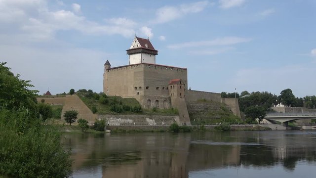 View of Herman Castle in the August afternoon. Narva, Estonia 