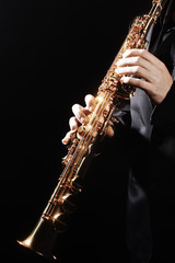 Obraz premium Saxophone soprano wind instruments