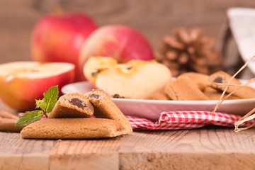 Biscuits with fruit filling.