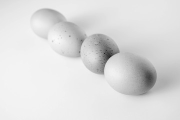 black and white chicken eggs are a popular food worldwide.