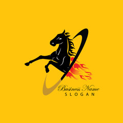 Logo with horse in jump
