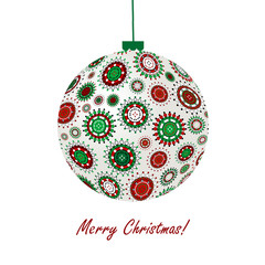 Christmas ball made of snowflakes