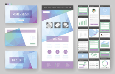 Website design template and interface elements