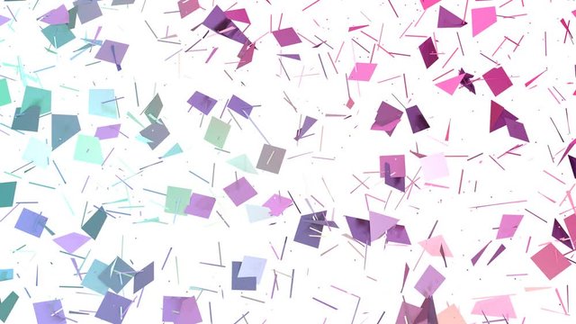 Abstract simple blue pink low poly 3D split surface as elegant background. Soft low poly motion background of shifting pure blue pink polygons. 4K Fullhd seamless loop background with copy space