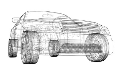 Fototapeta premium Concept car. Vector