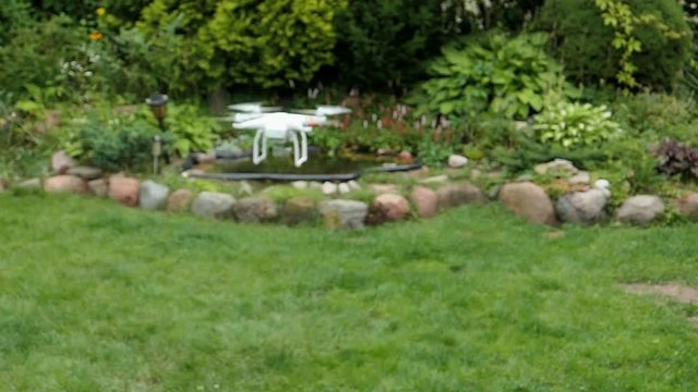 Slow Motion Drone Quadcopter Fly Backward