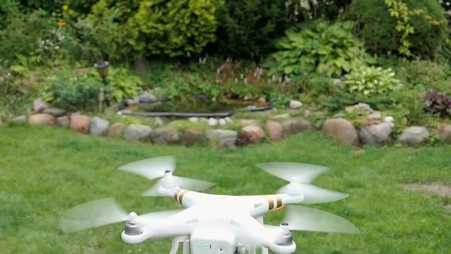 Slow Motion Drone Quadcopter Ascending