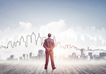 Motivation and inspiration concept with modern cityscape and bus