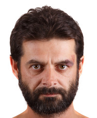 portrait of man with unshaven face
