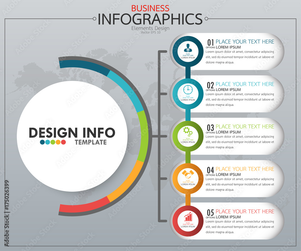 Poster infographic business timeline process chart template. vector modern banner used for presentation and
