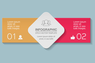 Vector infographic template for diagram, graph, presentation, chart, business concept with 2 options 