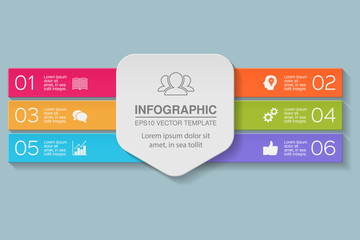 Vector infographic template for diagram, graph, presentation, chart, business concept with 6 options.