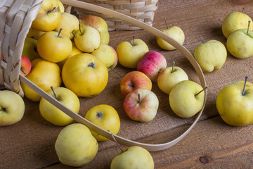 Apples in a basket on the table