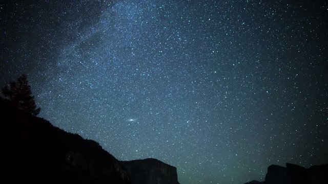 Yosemite National Park Milky Way Time Lapse Over Tunnel View