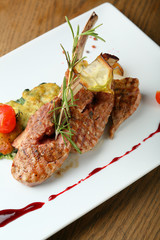 Steak with sauce