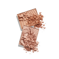 Broken face powder isolated on white background 