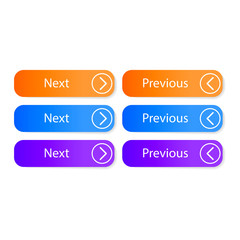 Next and previous buttons for your design. Colorful icons on white backgrounds.